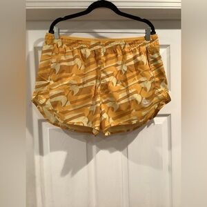 Nike Women's Yellow Patterned Running Shorts Size XL, NWT